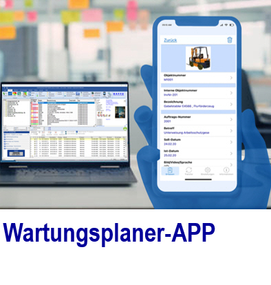 Wartung planen mit der App 
. 
effiziente Wartungsplaner-APP erfasst W