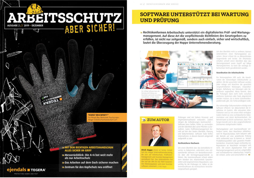 Arbeitsschutz - Aber sicher!  - Software unterstützt bei Wartung und Prüfung