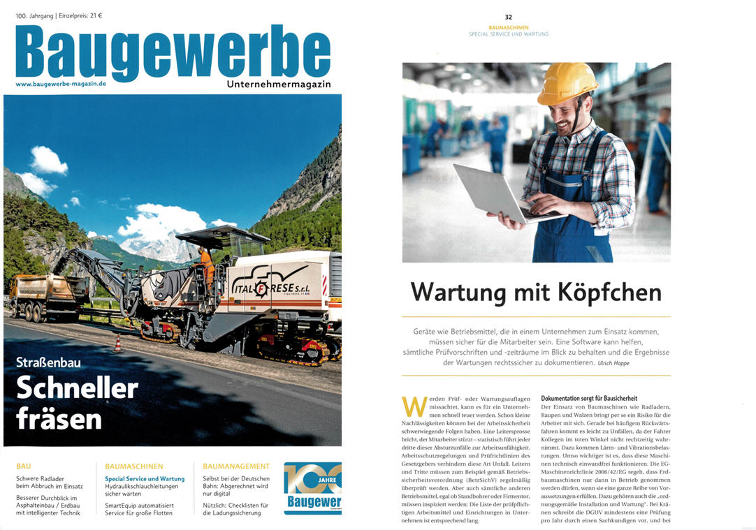 Baugewerbe Magazin - Wartung mit Köpfchen