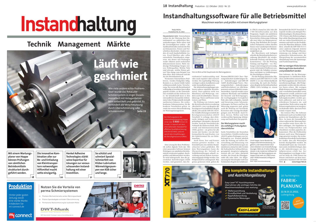 Instandhaltung Produktion - verlag moderne industrie GmbH  Instandhaltungssoftware fr alle Betriebsmitte