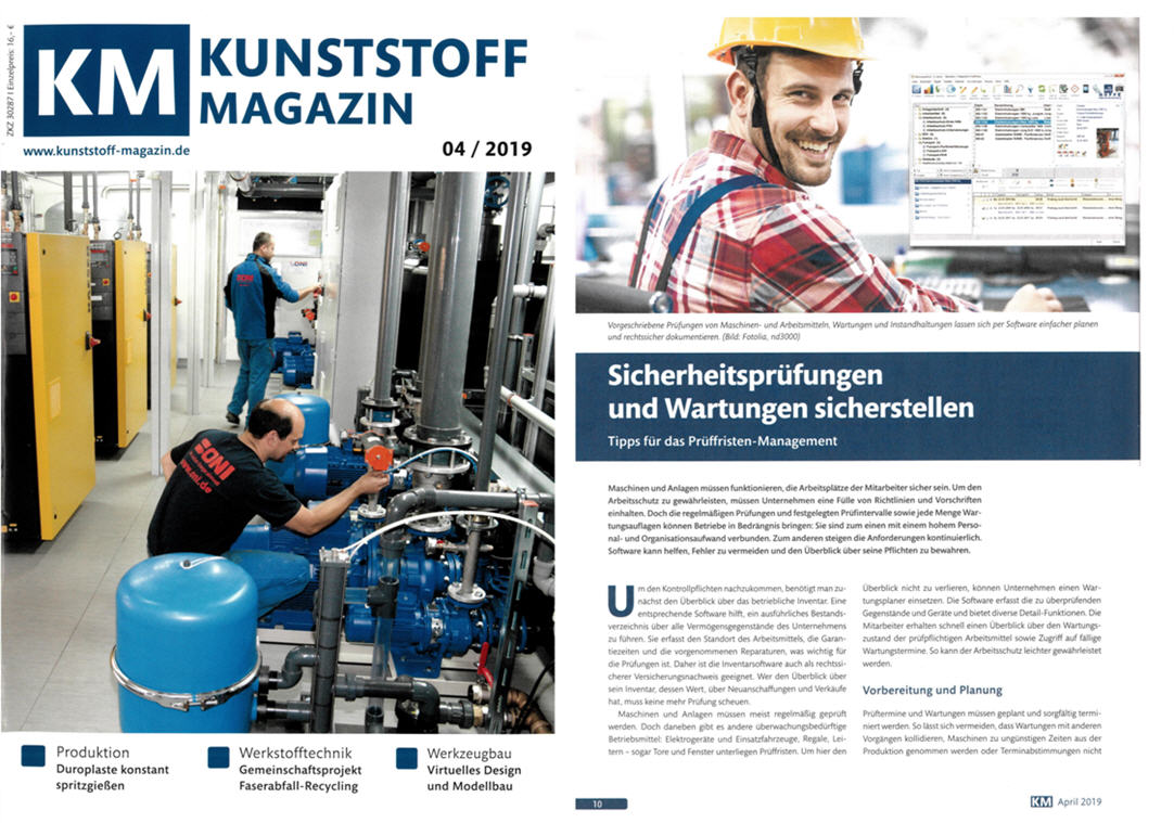 KM Kunststoff Magazin - Sicherheitsprüfungen und Wartungen sicherstellen