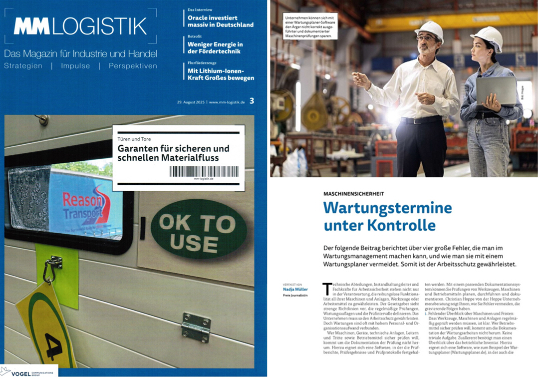 MM Logistik Vogel Communication Group Sep/25 Maschinensicherheit - Prf- und Wartungstermine