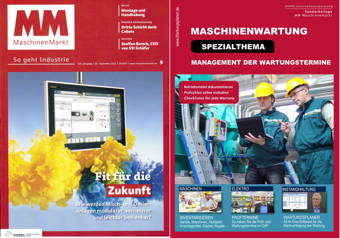 MM Maschinenmarkt Vogel Communication Group Oktober/22 - >Betriebsmittel dokumentieren und Prüfzyklen sicher einhalten.