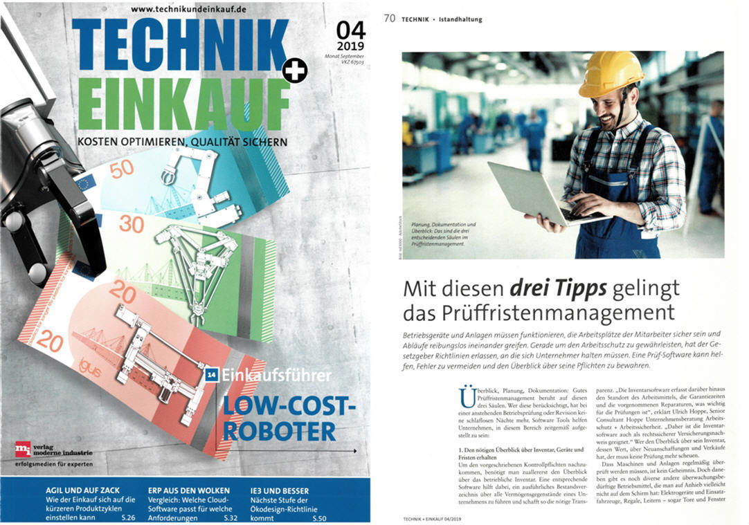 Technik Einkauf - Mit diesen drei Tipps gelingt das Prüffristenmanagement