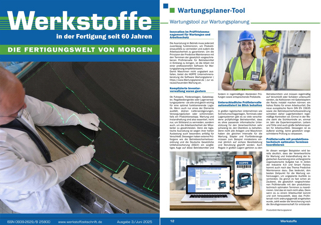 Werkstoffe in der Fertigung  HW Verlag / Juni/25 Wartungsprogramm zur Wartungsplanung